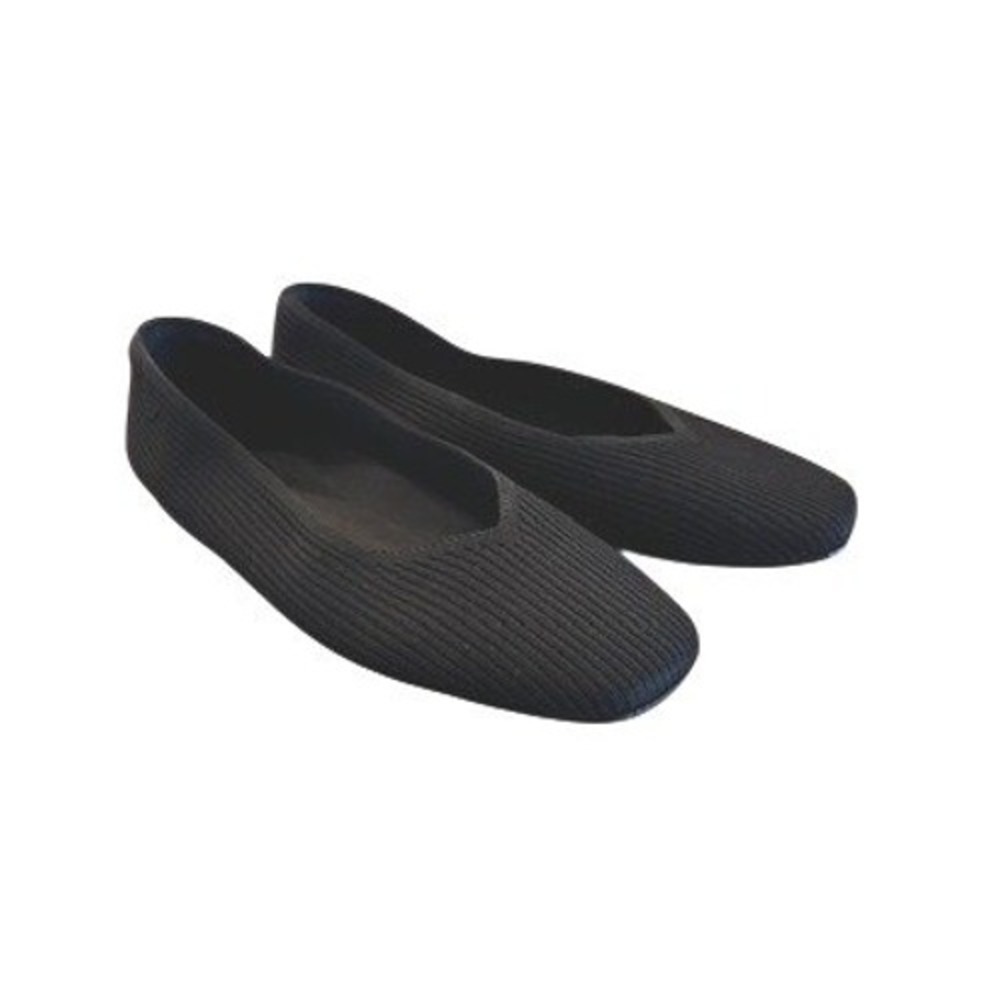VIVAIA 40.5 10.5 Margot Square-Toe Black Ribbed Knit Ballet Flats Shoes NWOB